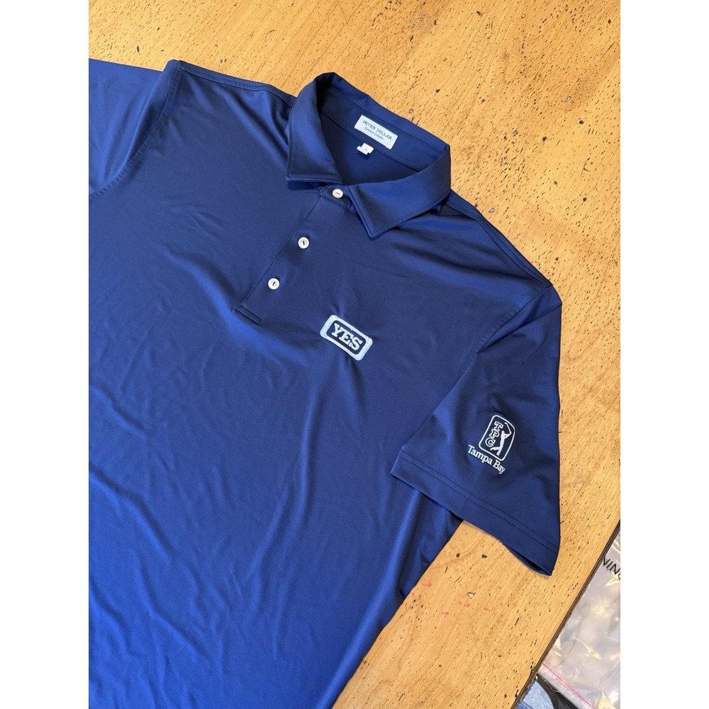 Peter Millar Mens Large Blue Summer Comfort TV Yes Sports‎ Network Tampa Bay